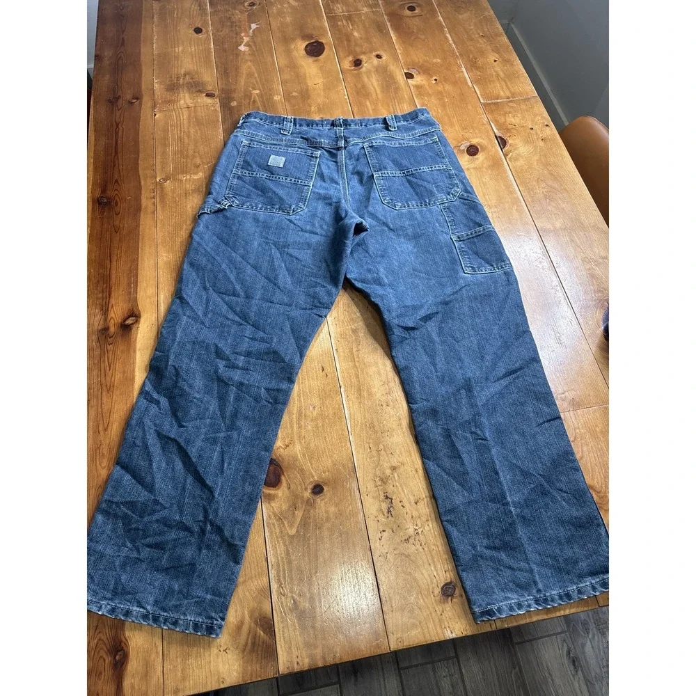 Lee Men's Carpenter Jeans Size 36x30 Blue Denim Relaxed Fit Work Utility